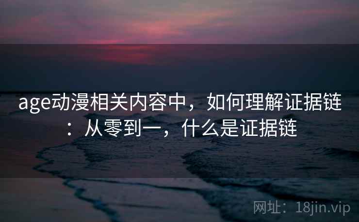 age动漫相关内容中,如何理解证据链:从零到一,什么是证据链 age动漫相关内容中,如何理解证据链:从零到一,什么是证据链